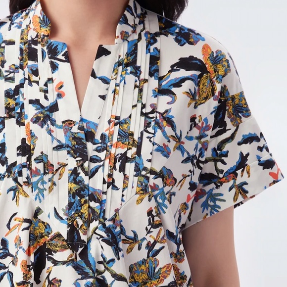 Diane von Furstenberg Fiona Floral-print Cotton-poplin Mini Dress - White - Picture 2 of 3